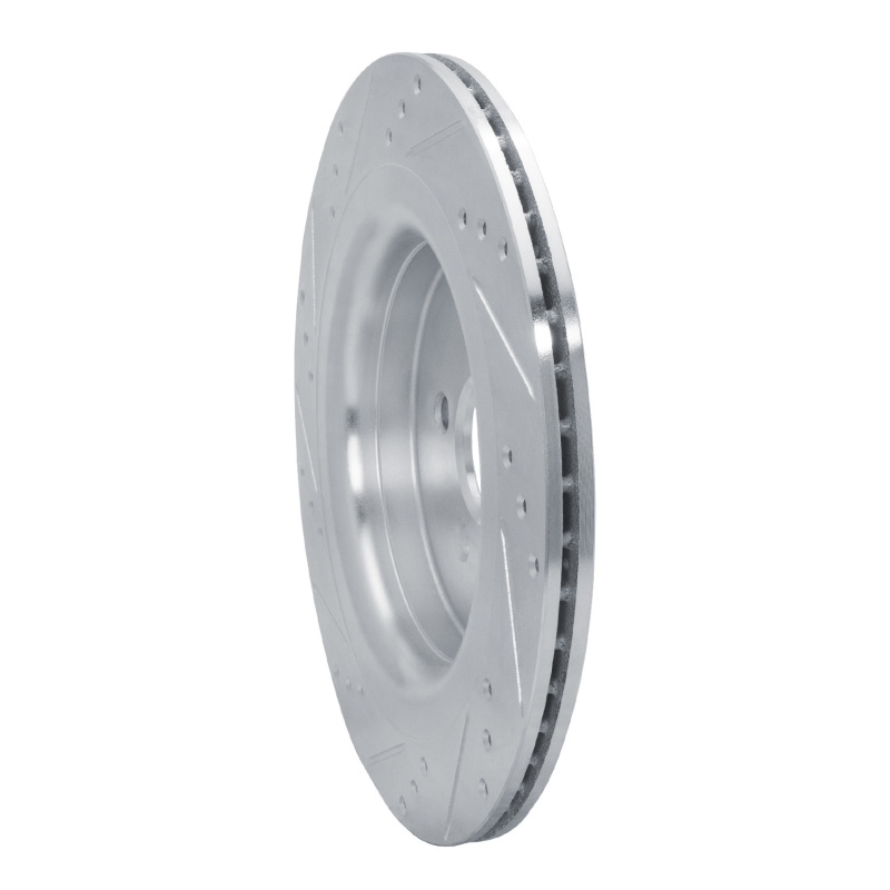 Ford Edge Brake Rotor (1) - Rear Right - R1 Concepts - Drilled & Slotted - Silver - `19-`24